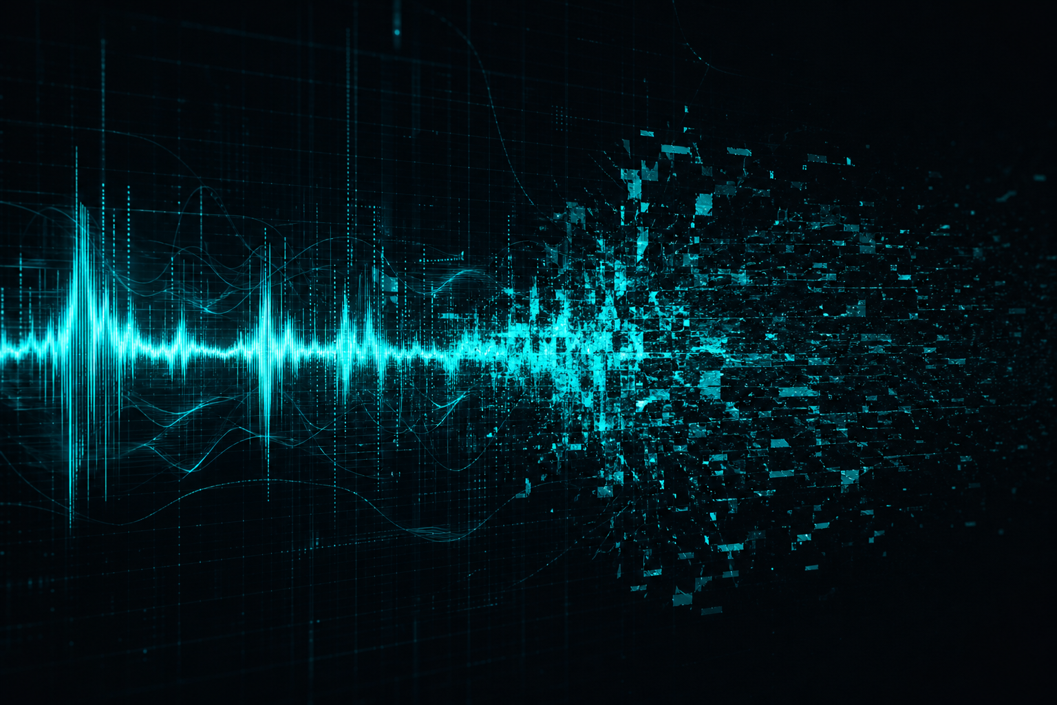 The AI hallucination tax and sanctions risk visualized as an unstable signal waveform.